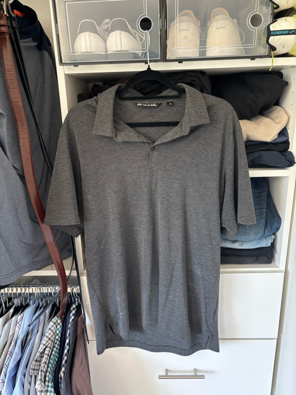 Travis Mathew Charcoal Gray Polo Shirt